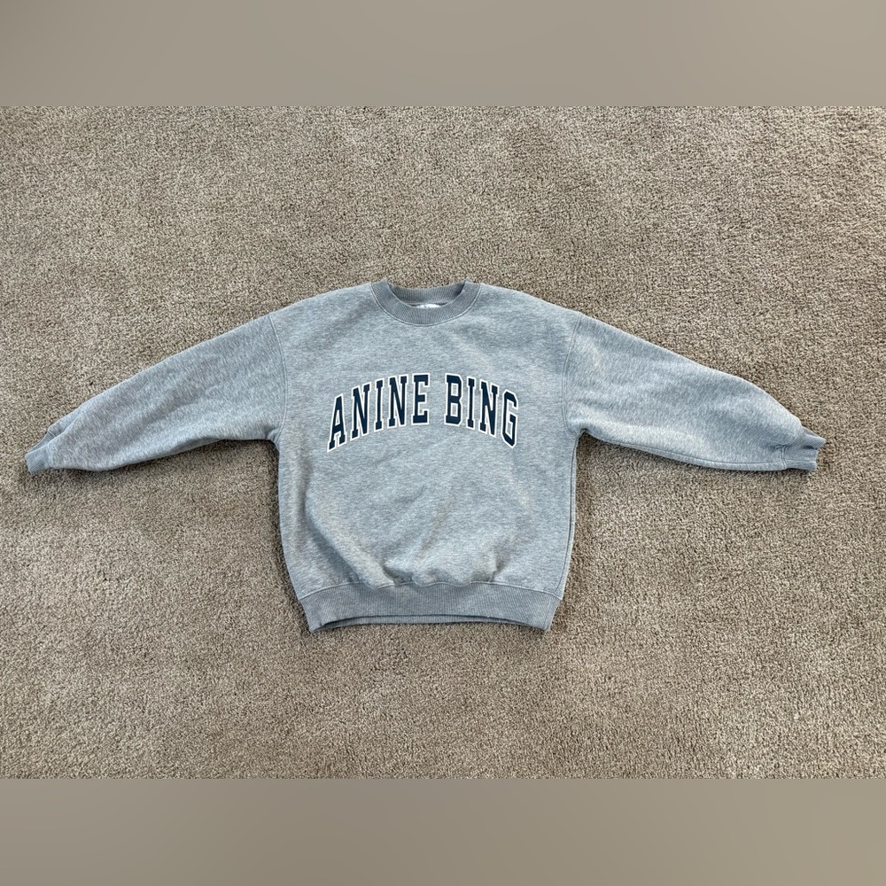 Anine Bing Heather Gray Logo Sweatshirt